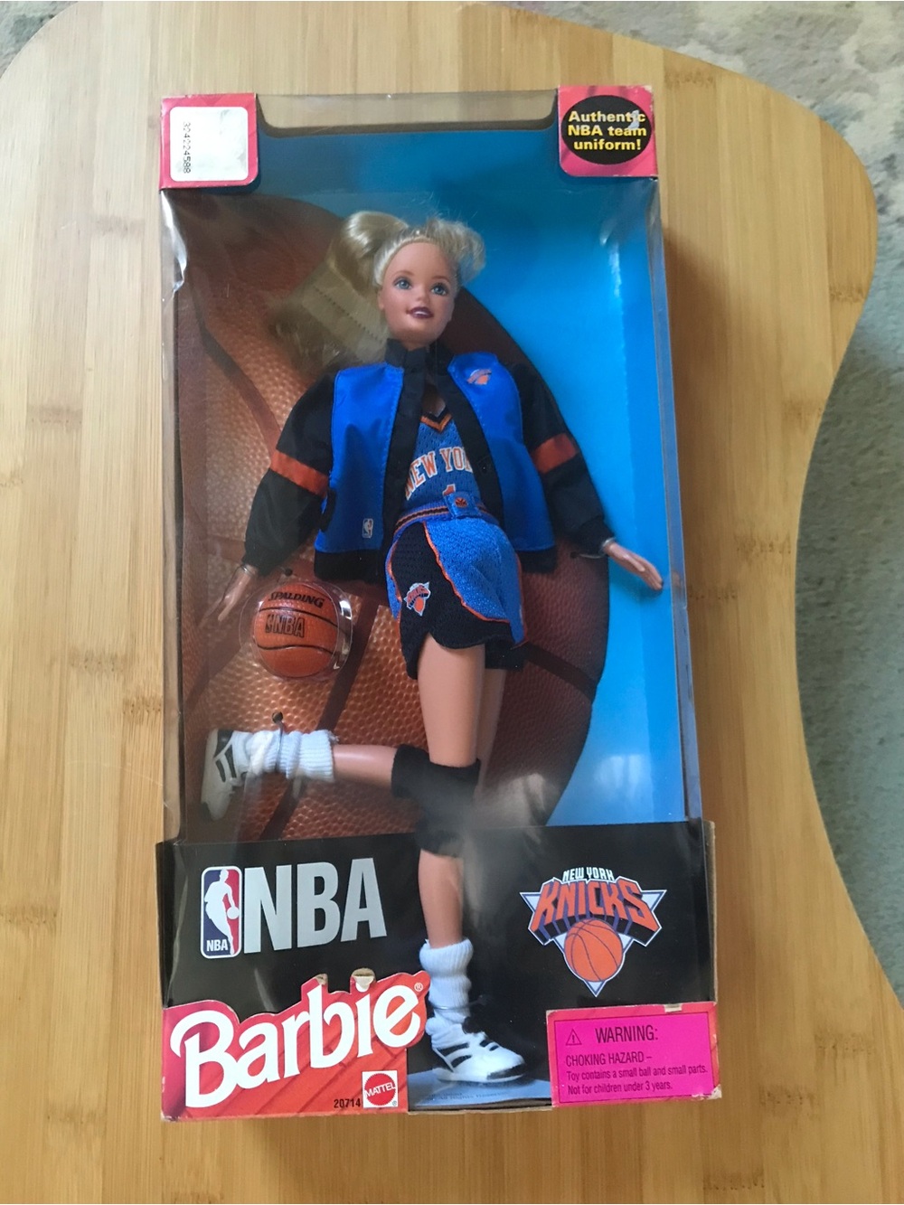 1998 Barbie Knicks Doll in Blue & Black Team Outfit with Orange Accents